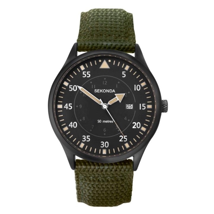 Sekonda 1796 Green Fabric Strap Watch - W31441