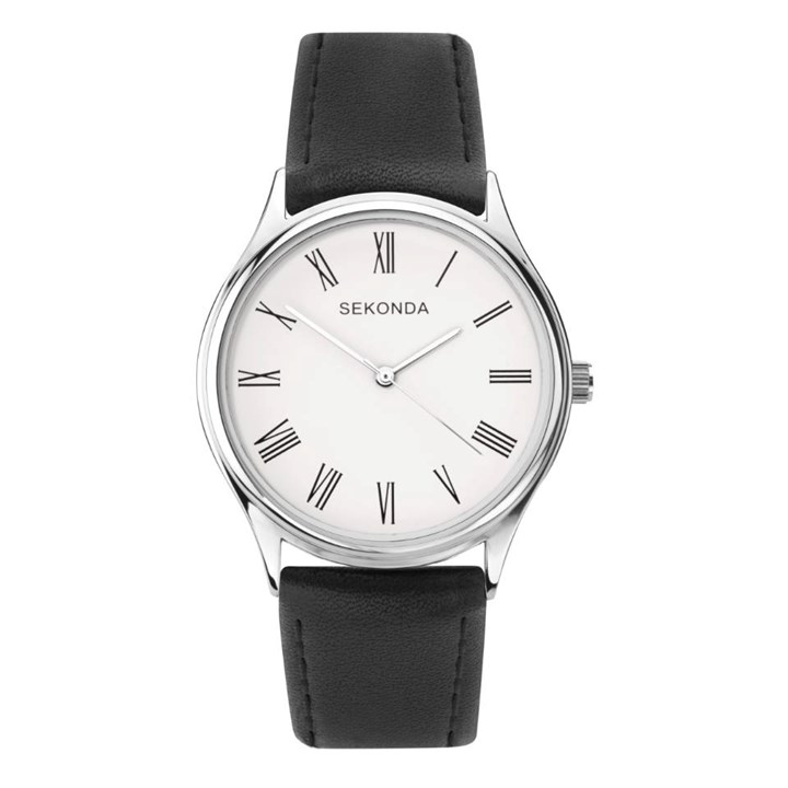 Sekonda 1853 Black Leather Strap Watch - W31442