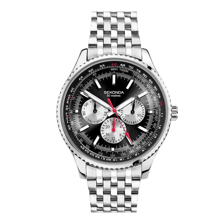 Sekonda 30371 Black Multi Dial Bracelet Watch - W31471