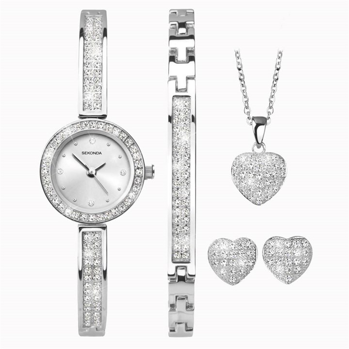 Sekonda 2528G Bracelet, Necklace, Earrings And Watch Gift Set - W32163