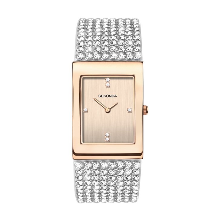 Sekonda 40413 Rose Tone Stone Set Bracelet Watch - W32414