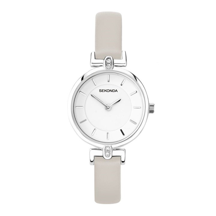 Sekonda 2795 Grey Leather Strap Watch - W32436