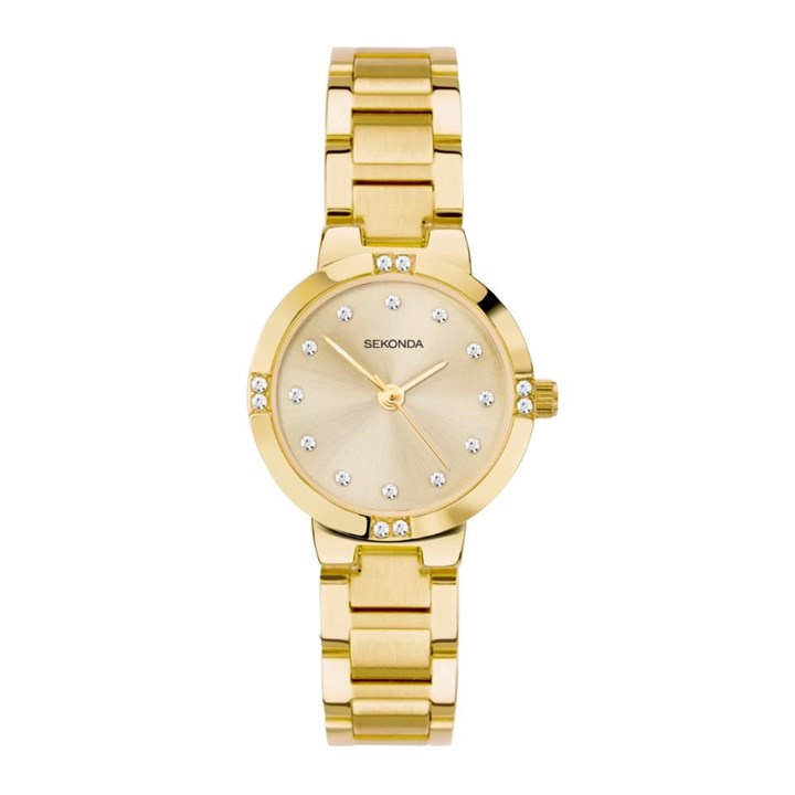 Sekonda 2833 Gold Tone Stone Set Bracelet Watch - W32455