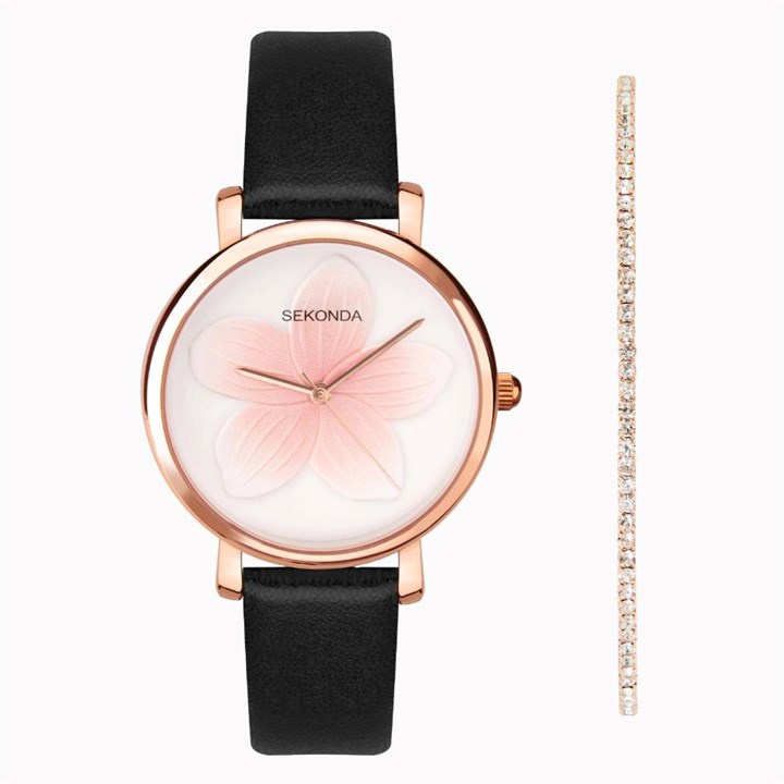 Sekonda 49082 Black Strap Watch And Bracelet Gift Set - W32489