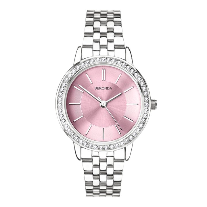 Sekonda 40802 Pink Dial Bracelet Watch - W32496