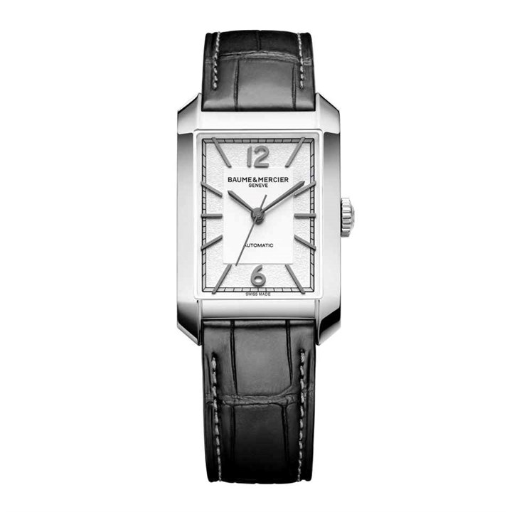 Baume & Mercier M0A10522 Hampton Automatic Black Leather Strap Watch - W35111