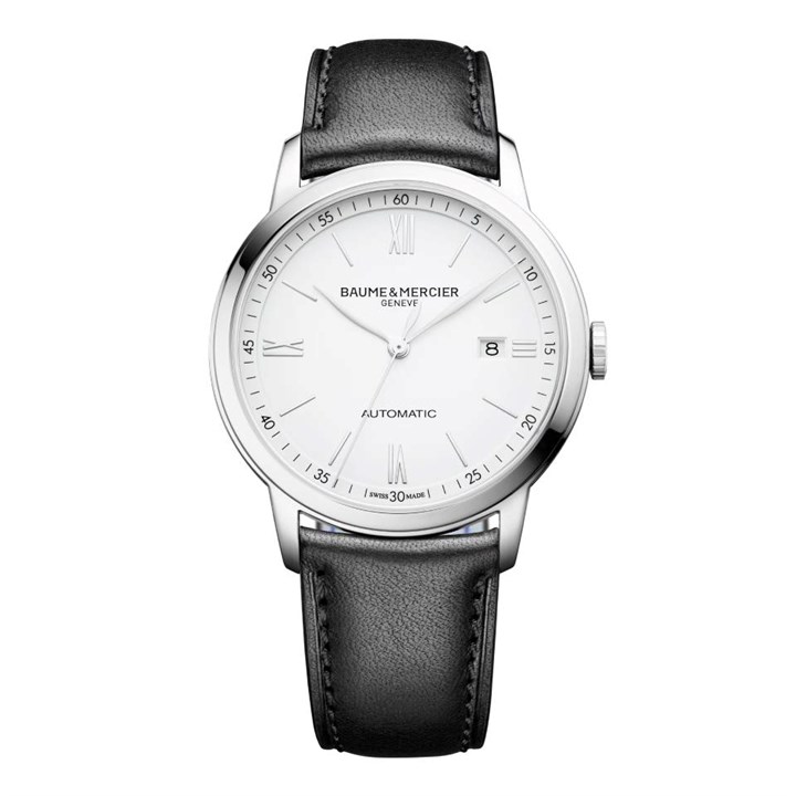 Baume & Mercier BM0A10332 Classima Automatic Black Leather Strap Watch - W3548