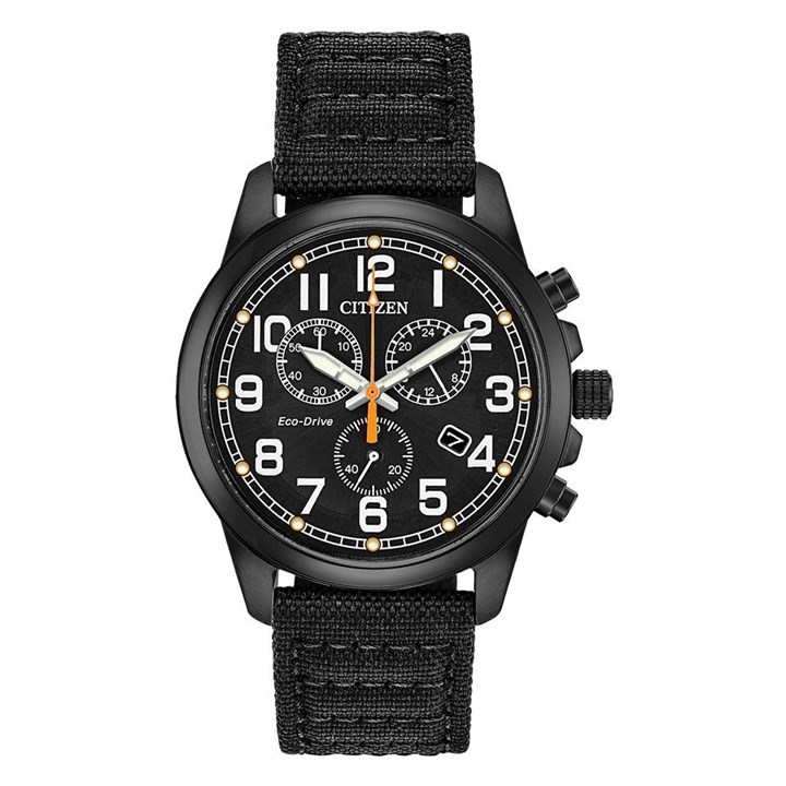 Citizen AT0205-01E Eco-Drive Chronograph Black Strap Watch - W38340