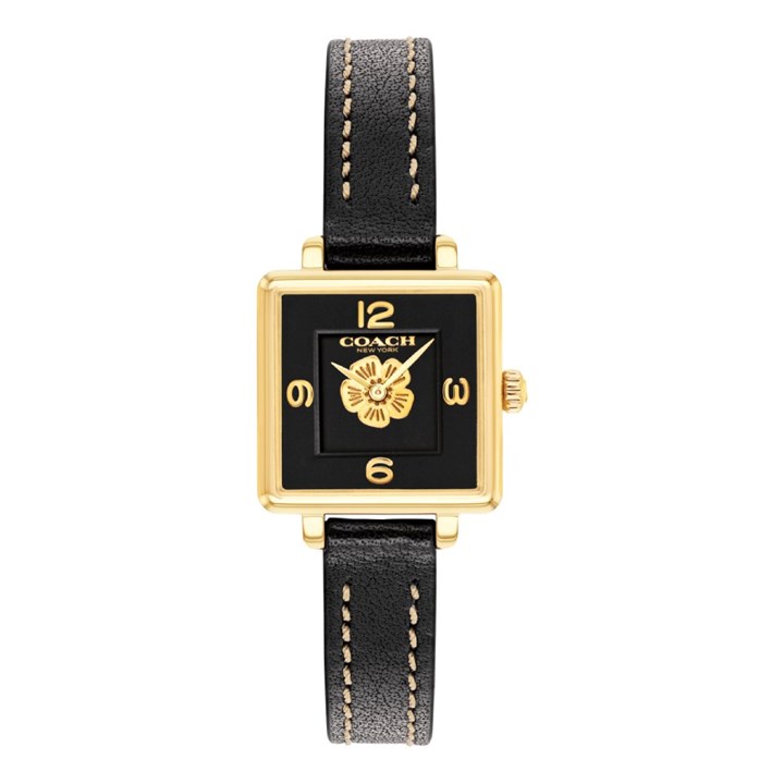 Coach 14503695 Cass Black Leather Strap Watch - W43146