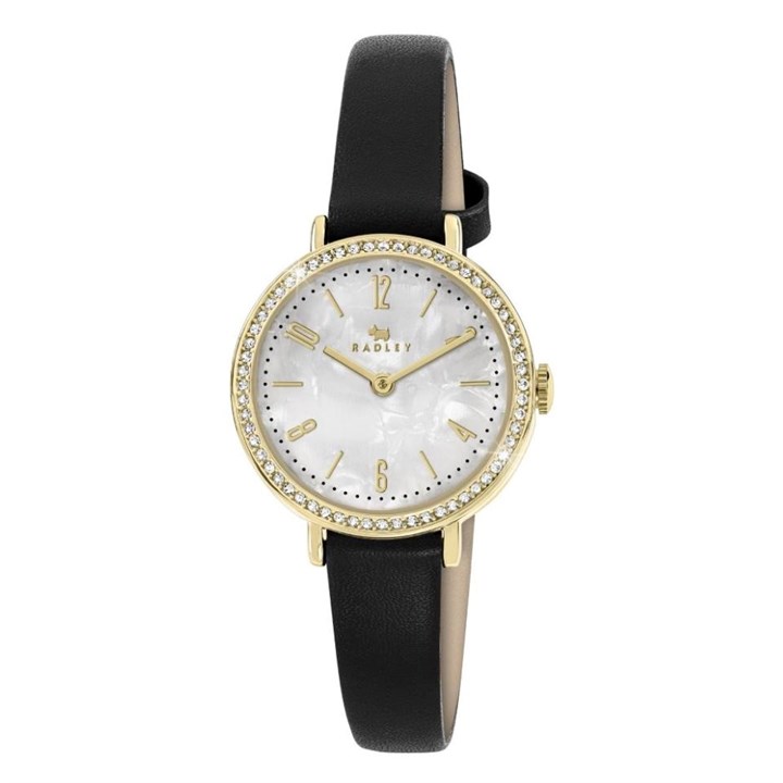 Radley RY21912A Stone Set Black Leather Strap Watch - W51549