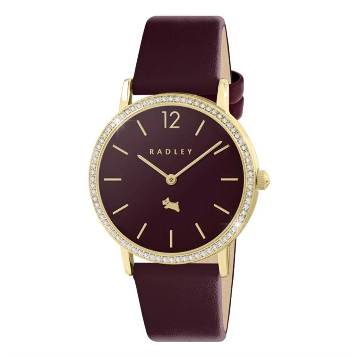 Radley RY21934A Gold Tone Cherry Leather Strap Watch - W51552