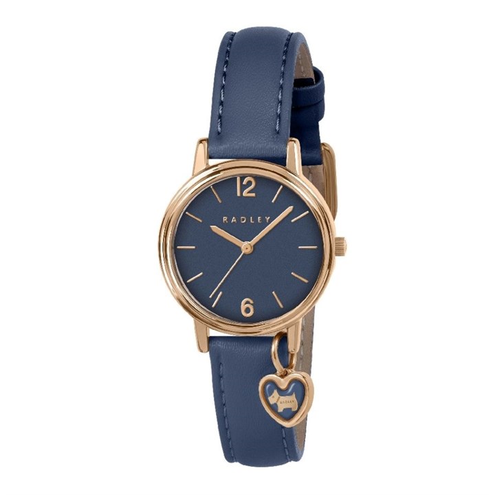 Radley RY21994A Rose Tone Blue Leather Strap Watch - W51582