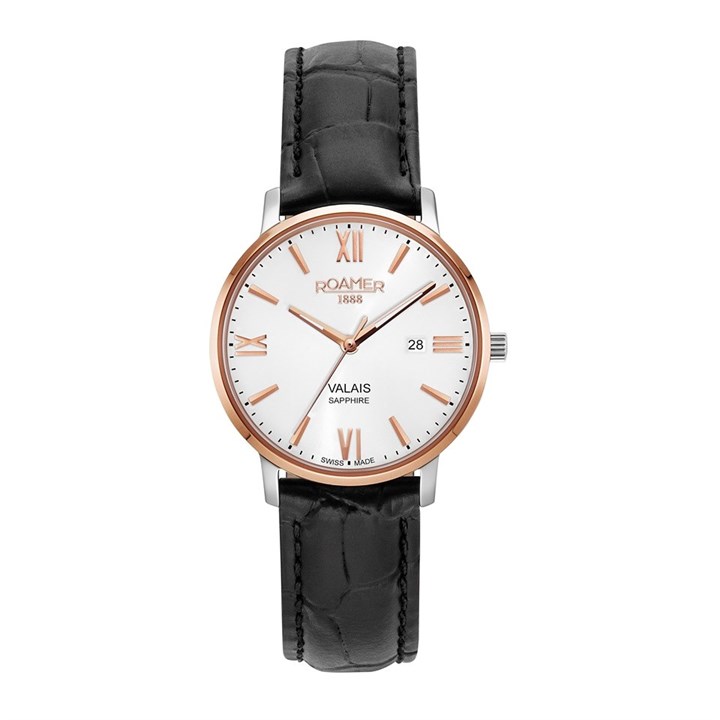 Roamer 958844 49 13 05 Valais Black Leather Strap Watch - W60162