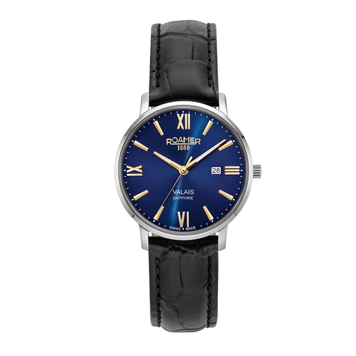 Roamer 958844 41 41 05 Valais Black Leather Strap Watch - W60263