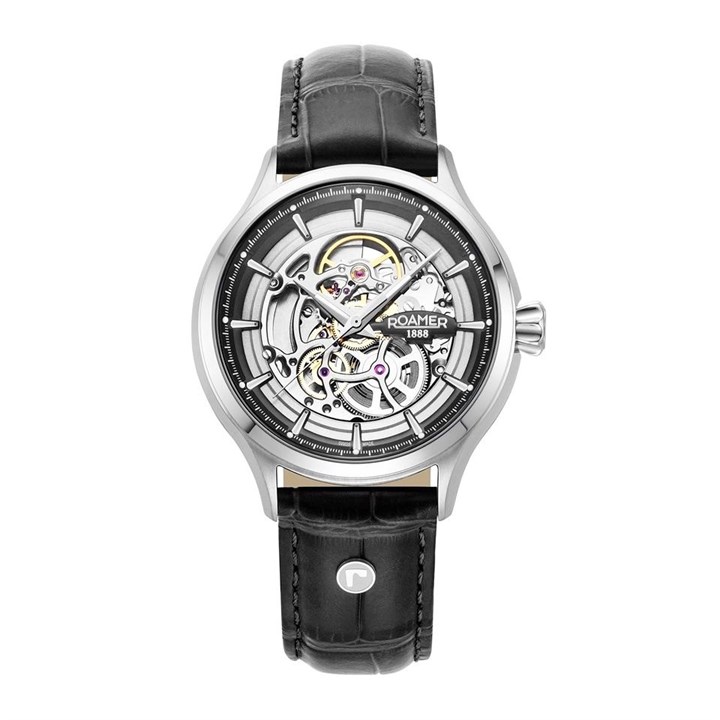 Roamer 101984 41 85 05 Competence Skeleton IV Black Strap Watch - W60275