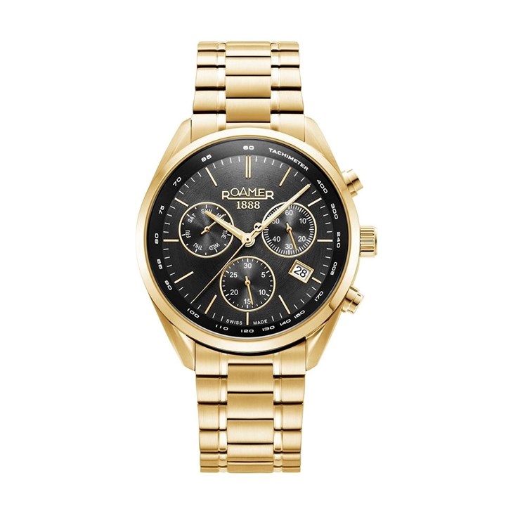 Roamer 993819 48 85 20 Pro Chrono Gold Plated Bracelet Watch - W60278