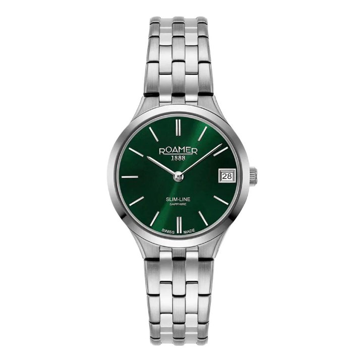 Roamer 512857 41 75 20 Slim-Line Green Dial Bracelet Watch - W60326