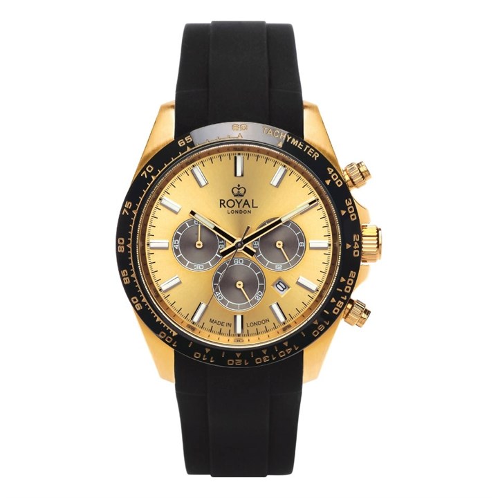 Royal London 41410-04 Chronograph Black Silicone Strap Watch - W61123