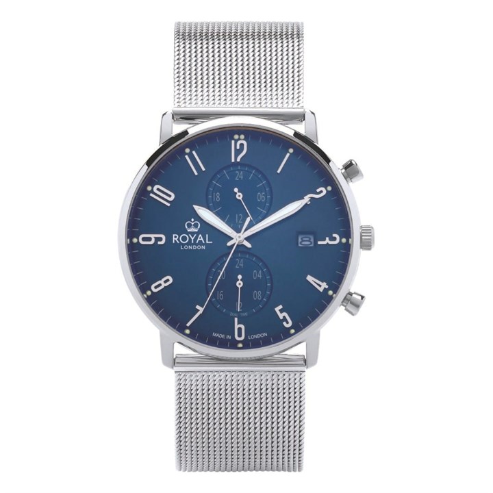 Royal London 41445-11 Blue Dial Mesh Bracelet Watch - W61125