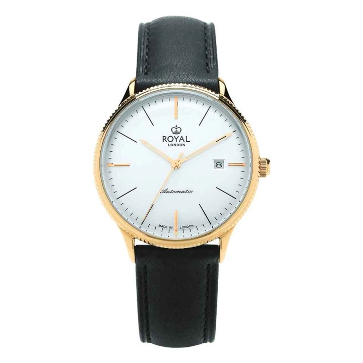 Royal London 41478-04 Automatic Black Leather Strap Watch - W61130