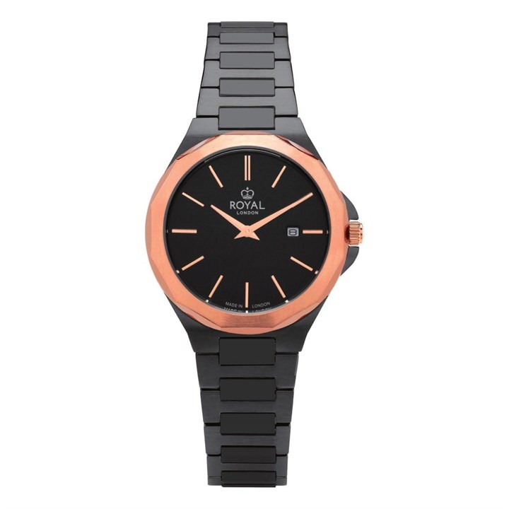 Royal London 21480-05 Black IP Bracelet Watch - W61152