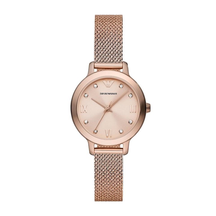 Emporio Armani AR11512 Rose Gold Plated Mesh Bracelet Watch - W62162