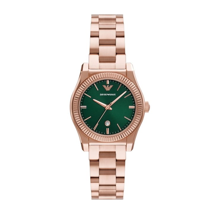 Emporio Armani AR11639 Rose Tone Green Dial Bracelet Watch - W62206