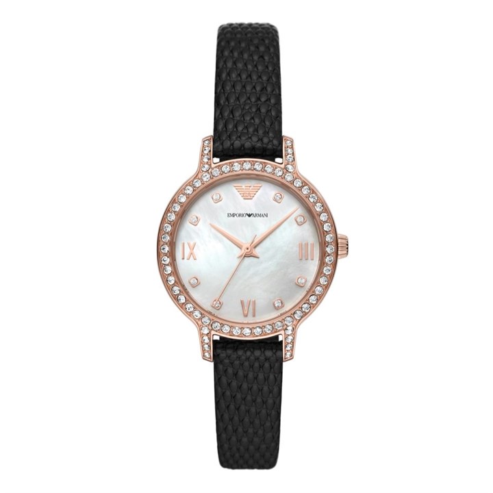 Emporio Armani AR11485 Black Leather Strap Watch - W62213