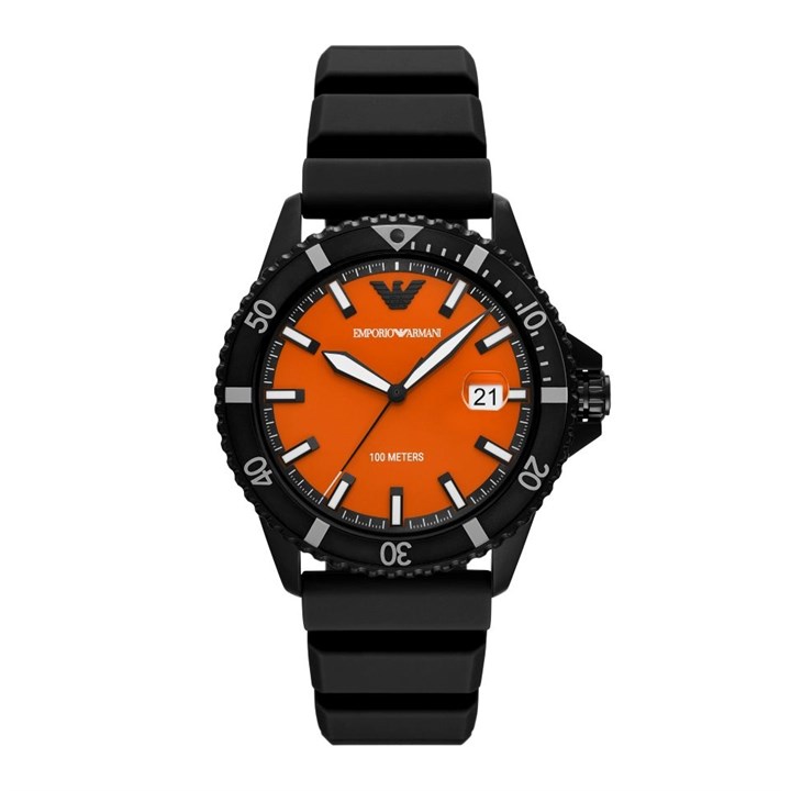 Emporio Armani AR11684 World Explorer Black Silicone Strap Watch - W62225