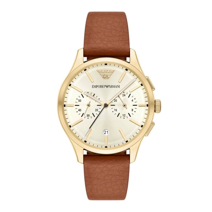 Emporio Armani AR11714 Chronograph Brown Leather Strap Watch - W62254