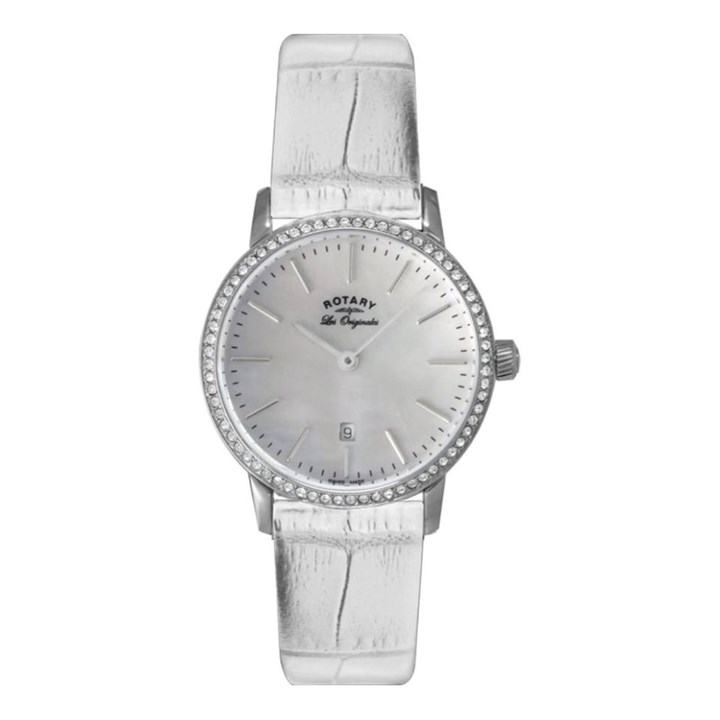 Rotary LS90050/07 Les Originales White Leather Strap Watch - W64199