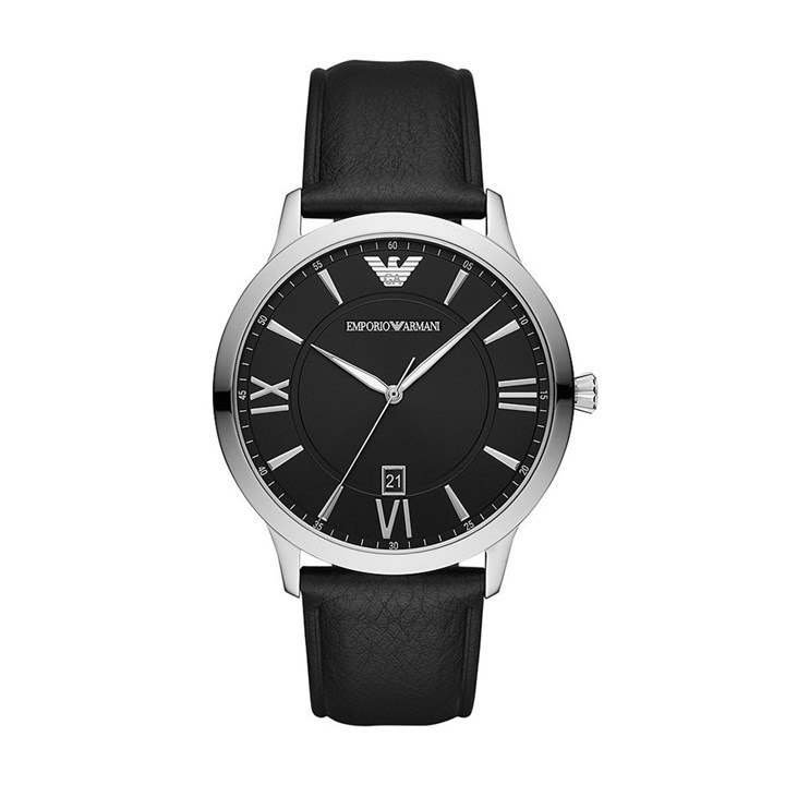 Emporio Armani AR11210 Black Leather Strap Watch - W65315