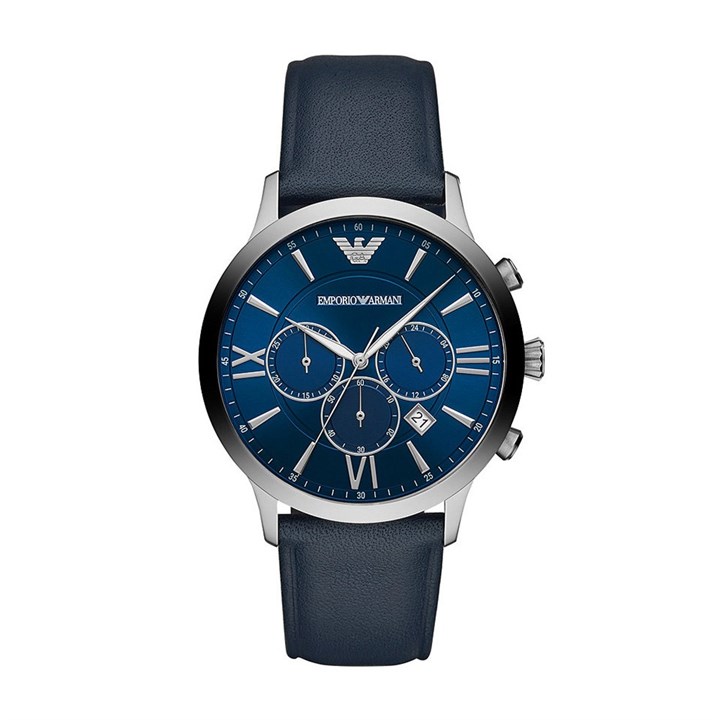 Emporio Armani AR11226 Chronograph Blue Leather Strap Watch - W65316
