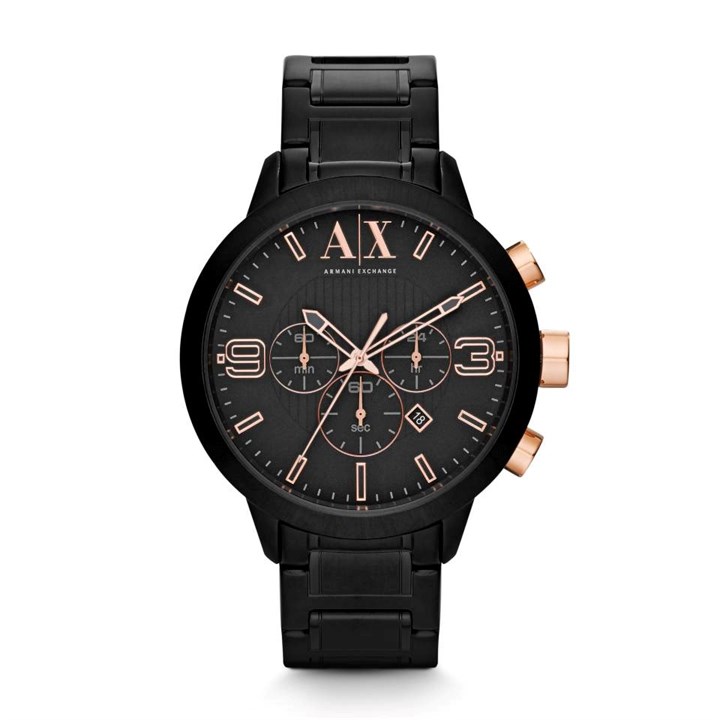 Armani Exchange AX1350 Chronograph Black IP Bracelet Watch - W65496