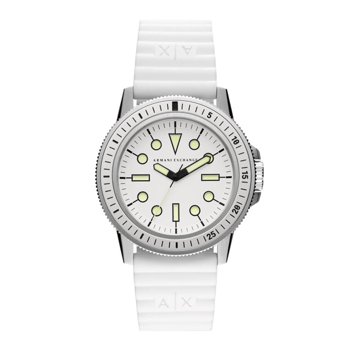 Armani Exchange AX1850 White Silicone Strap Watch - W65530