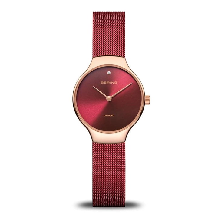 BERING 13326-Charity Rose Plated Red Milanese Mesh Bracelet - W74185