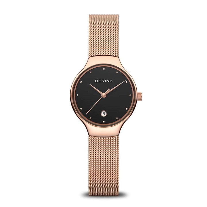 BERING 13326-362 Rose Gold Plated Mesh Bracelet Watch - W74212