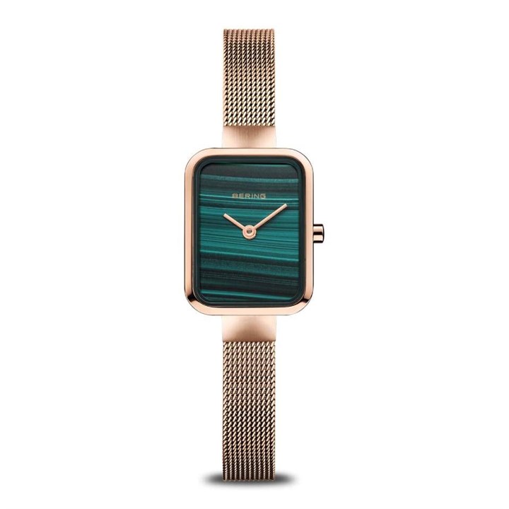 BERING 14520-368 Green Malachite Mesh Bracelet Watch - W74213