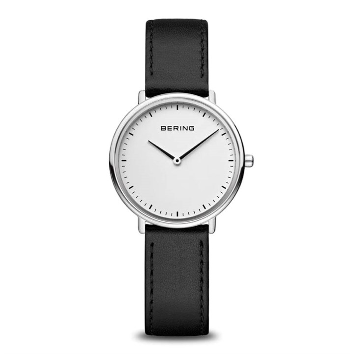 BERING 15729-404 Ultra Slim Black Leather Strap Watch - W74250