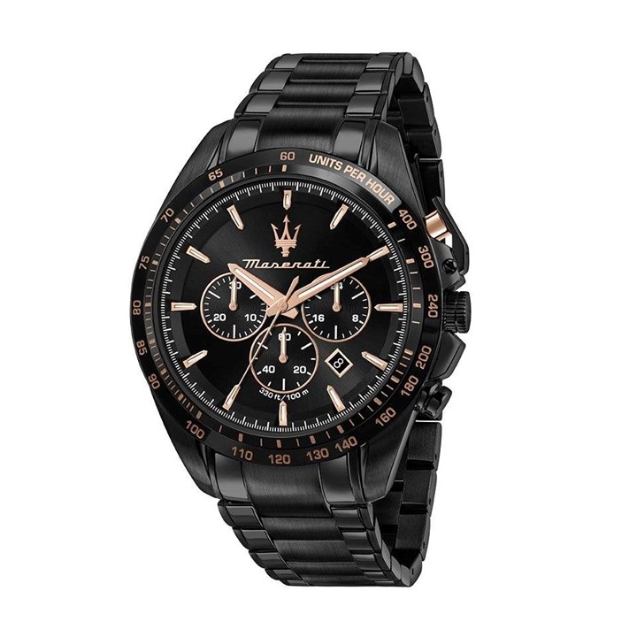 Maserati R8873612048 Traguardo Chronograph Black Bracelet Watch - W81230