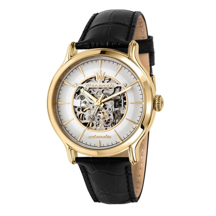 Maserati R8821118015 Epoca Automatic Black Leather Strap Watch - W81316