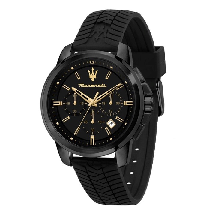 Maserati R8871621011 Successo Chronograph Black Silicone Strap Watch - W81323