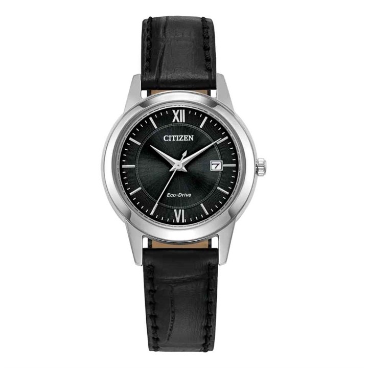 Citizen FE1087-01E Eco-Drive Black Leather Strap Watch - W92179
