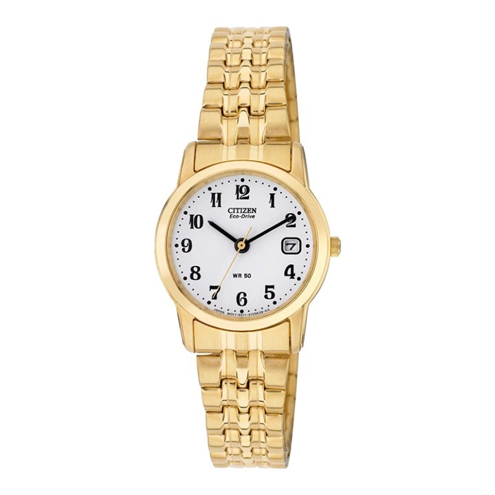 Citizen EW2152-91A Gold Tone Eco-Drive Bracelet Watch - W92930