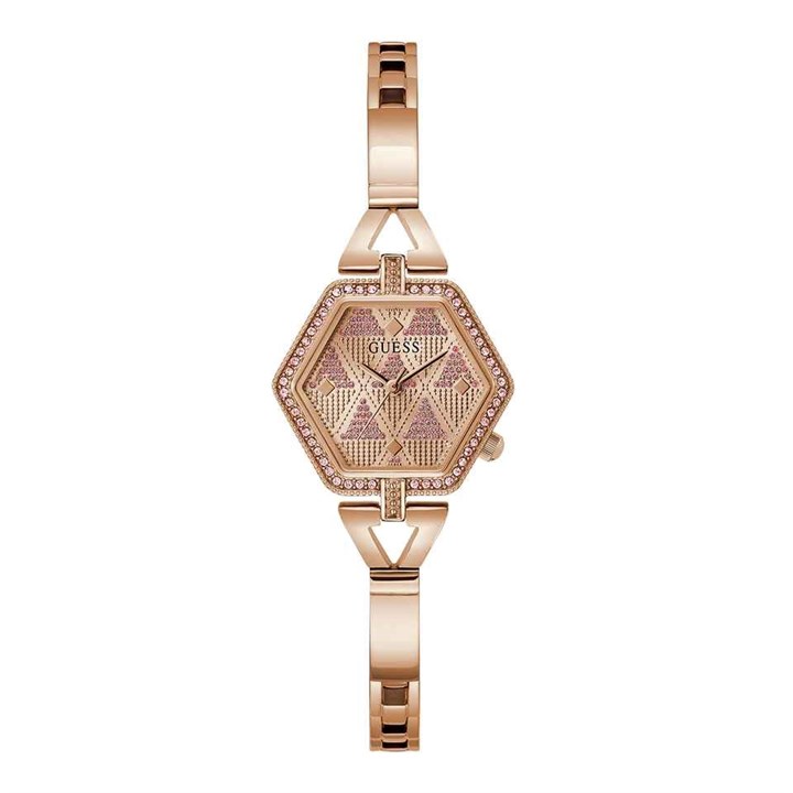 GUESS GW0680L3 Rose Tone Stone Set Bracelet Watch - W96381