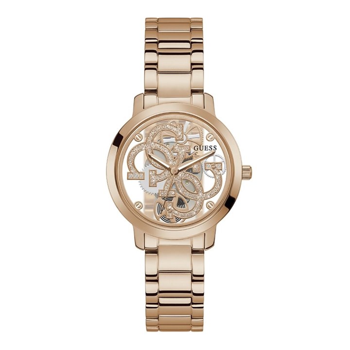 Guess GW0300L3 Quattro Clear Rose Tone Bracelet Watch - W96463