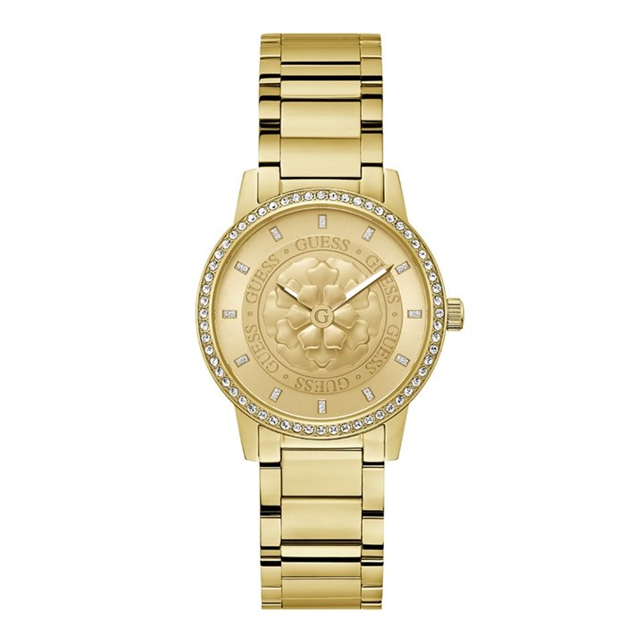 Guess GW0747L2 Petal Gold Tone Stone Set Bracelet Watch - W96466