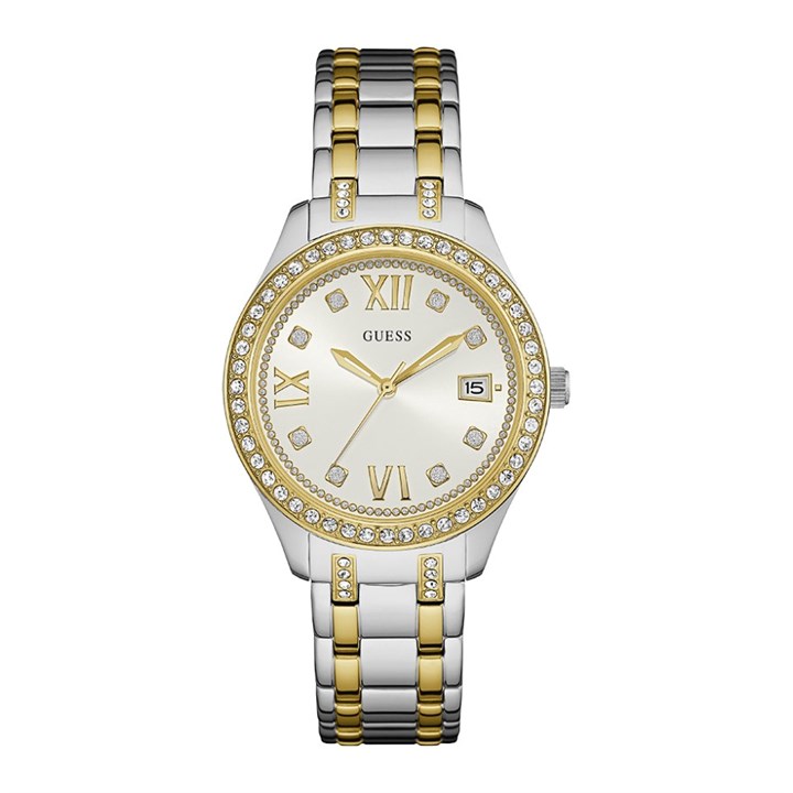 GUESS U0848L4M Waverly Two Tone Stone Set Bracelet Watch - W96472