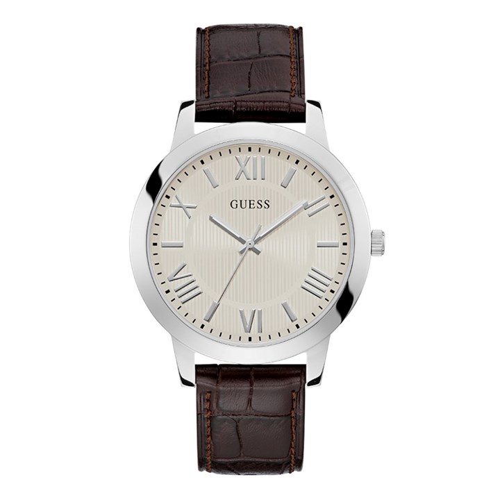 GUESS U1453G1M Wyatt Brown Leather Strap Watch - W96474