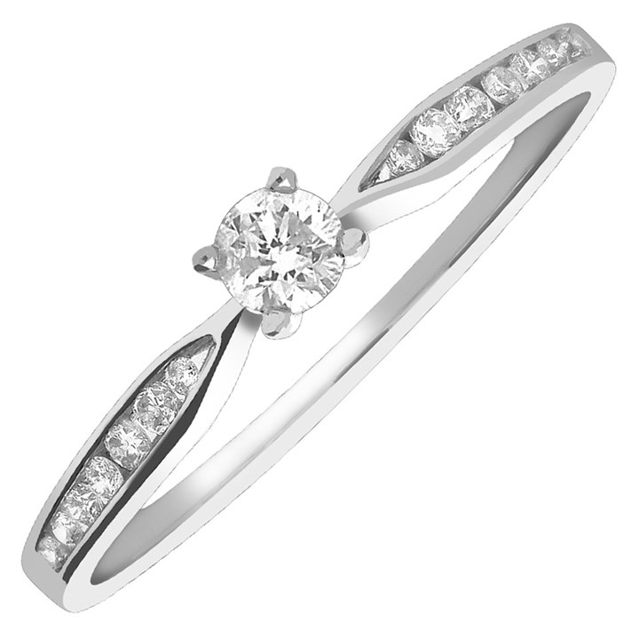 Polar Fire 9ct White Gold Diamond Engagement Ring - 1/4ct - X10021
